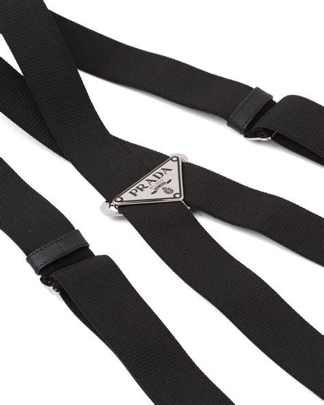 prada suspender|Black Elasticized Suspenders .